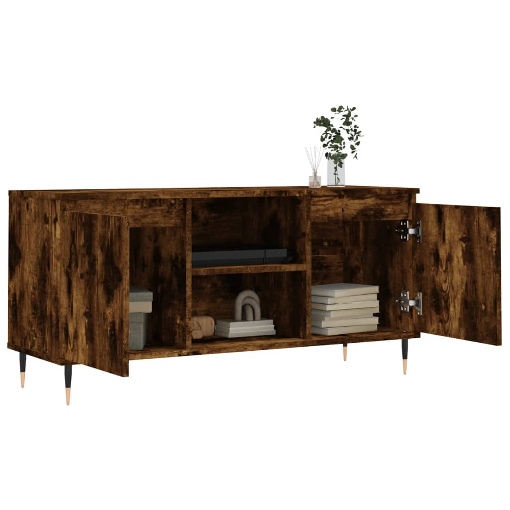 vidaXL TV Cabinet Smoked Oak 104x35x50 cm Engineered Wood
