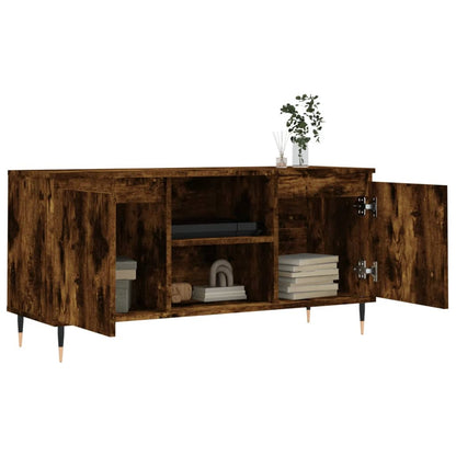 vidaXL TV Cabinet Smoked Oak 104x35x50 cm Engineered Wood
