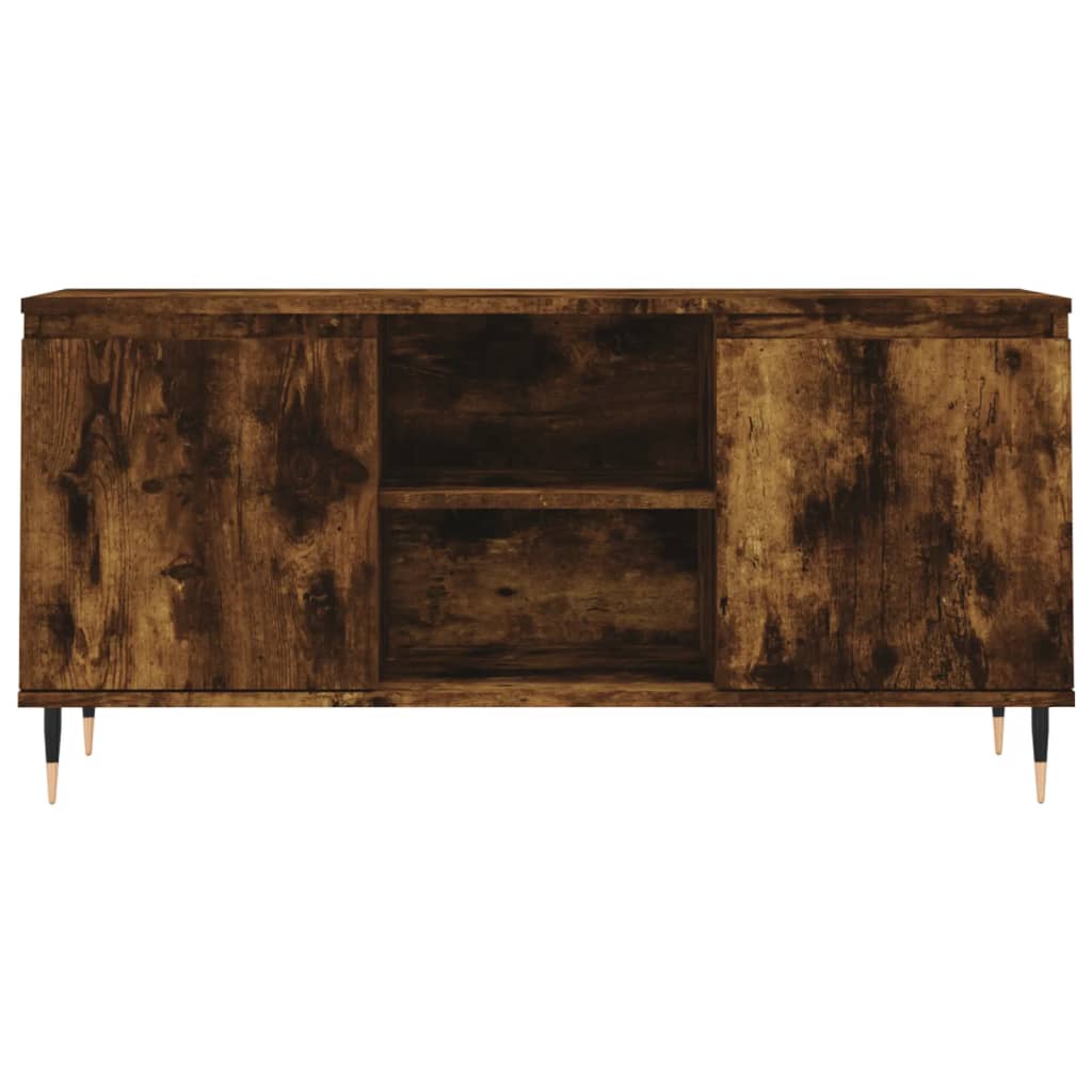 vidaXL TV Cabinet Smoked Oak 104x35x50 cm Engineered Wood