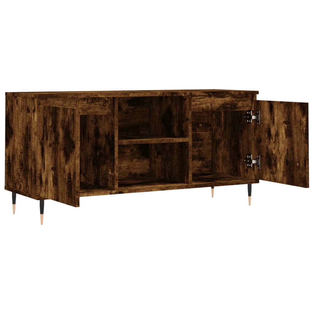 vidaXL TV Cabinet Smoked Oak 104x35x50 cm Engineered Wood