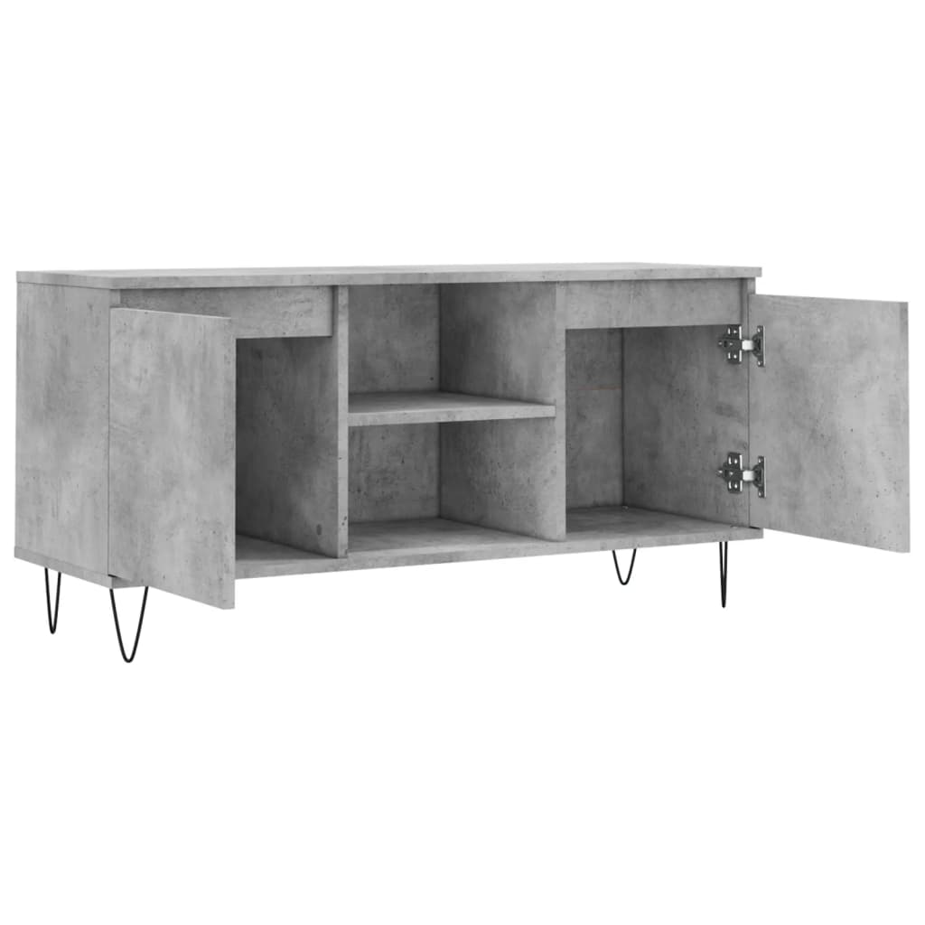 vidaXL TV Cabinet Concrete Grey 104x35x50 cm Engineered Wood