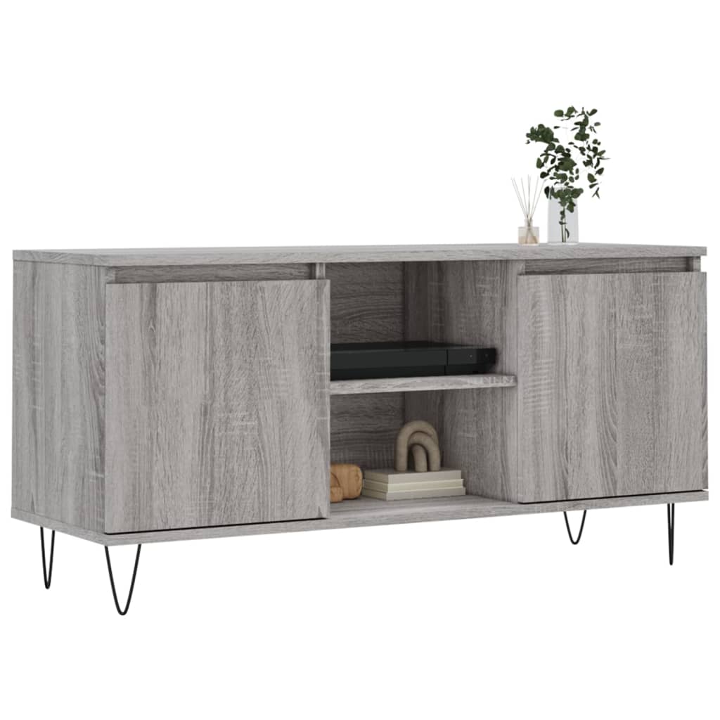 vidaXL TV Cabinet Grey Sonoma 104x35x50 cm Engineered Wood