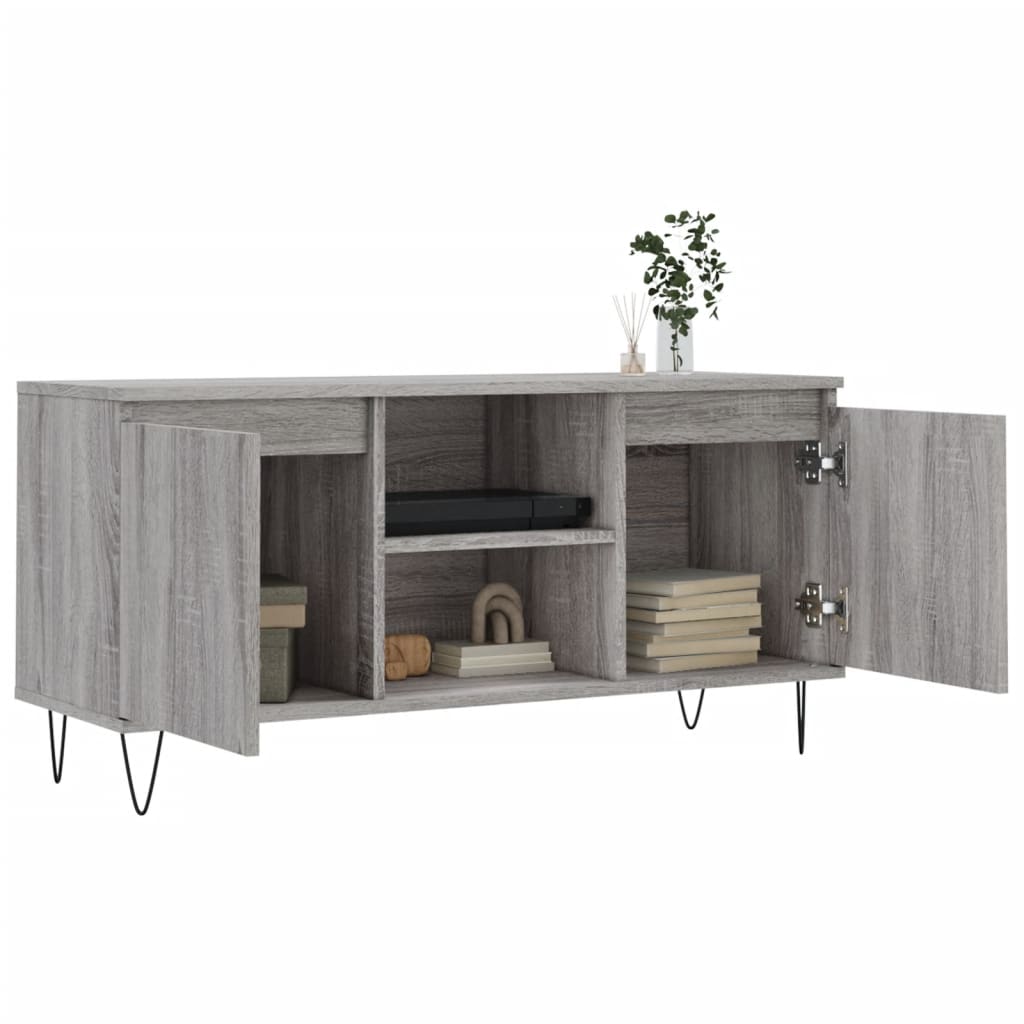 vidaXL TV Cabinet Grey Sonoma 104x35x50 cm Engineered Wood