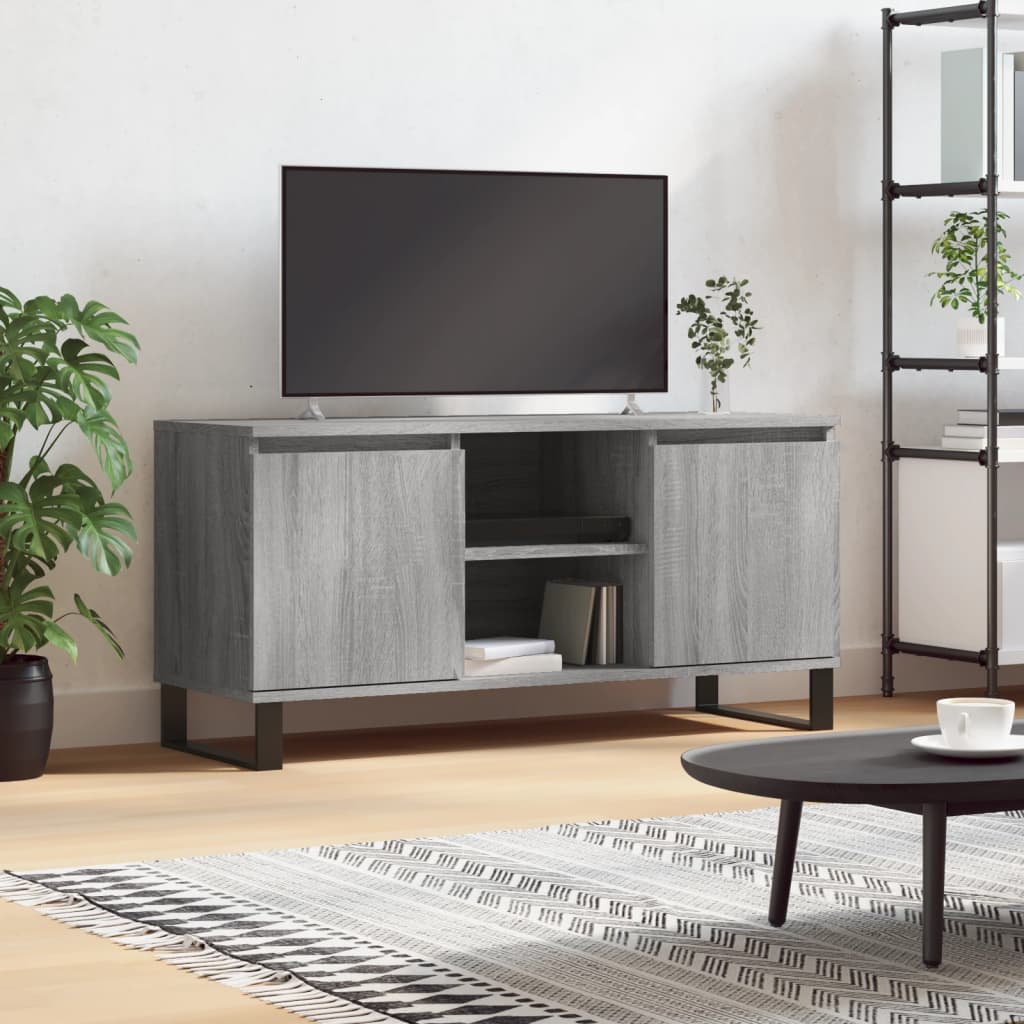 vidaXL TV Cabinet Grey Sonoma 104x35x50 cm Engineered Wood