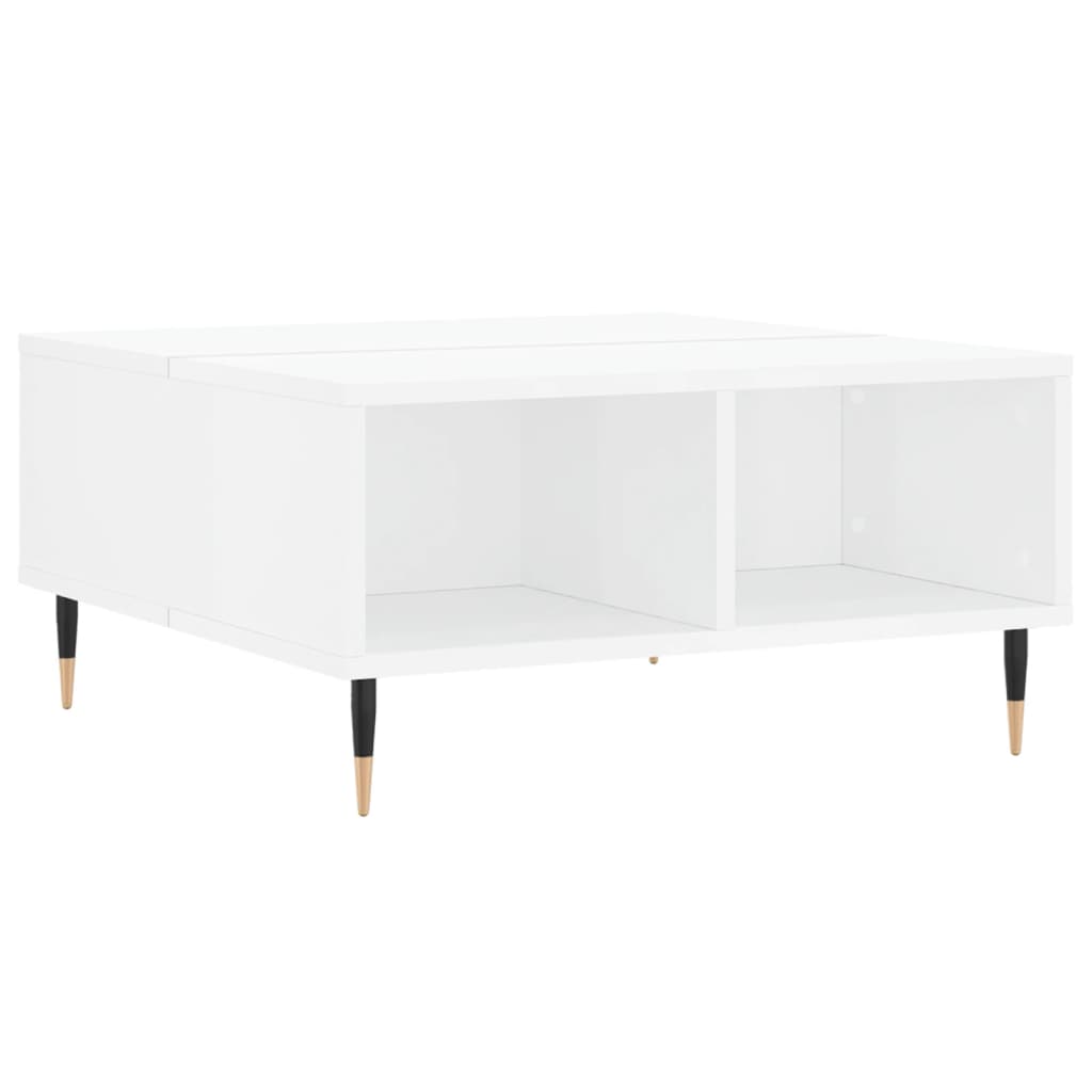 vidaXL Coffee Table High Gloss White 60x60x30 cm Engineered Wood