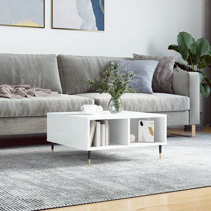 vidaXL Coffee Table High Gloss White 60x60x30 cm Engineered Wood