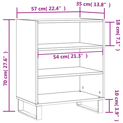 vidaXL Sideboard Black 57x35x70 cm Engineered Wood