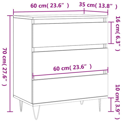 vidaXL Sideboard Black 60x35x70 cm Engineered Wood