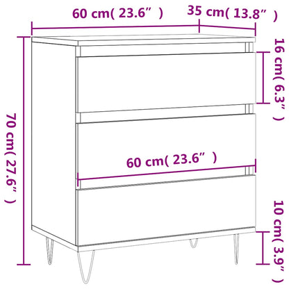 vidaXL Sideboard Sonoma Oak 60x35x70 cm Engineered Wood