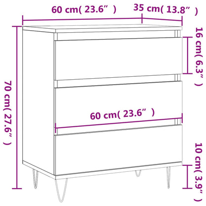 vidaXL Sideboard Smoked Oak 60x35x70 cm Engineered Wood