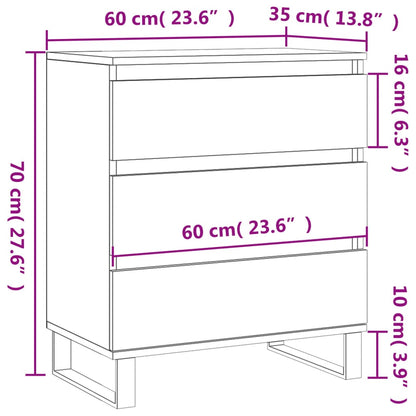 vidaXL Sideboard White 60x35x70 cm Engineered Wood