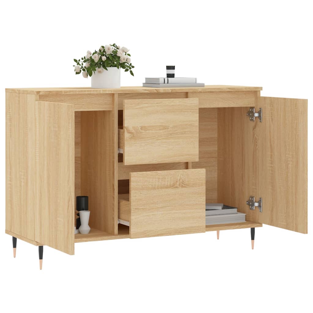 vidaXL Sideboard Sonoma Oak 101.5x35x70 cm Engineered Wood