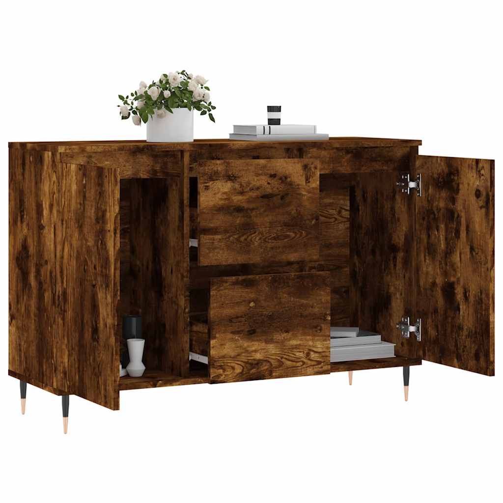 vidaXL Sideboard Smoked Oak 101,5x35x70 cm Engineered Wood