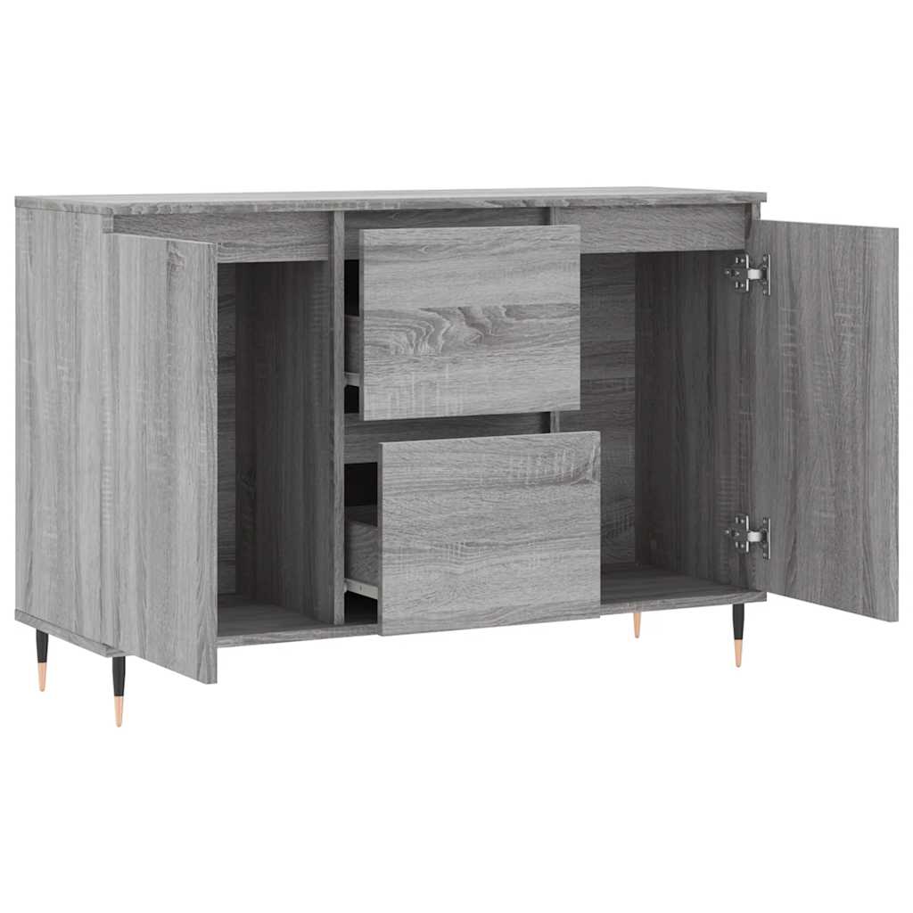 vidaXL Sideboard Grey Sonoma 101,5x35x70 cm Engineered Wood
