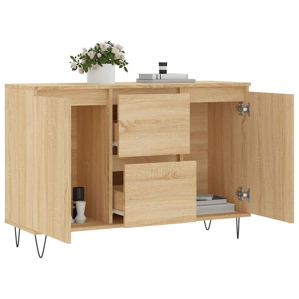 vidaXL Sideboard Sonoma Oak 101.5x35x70 cm Engineered Wood
