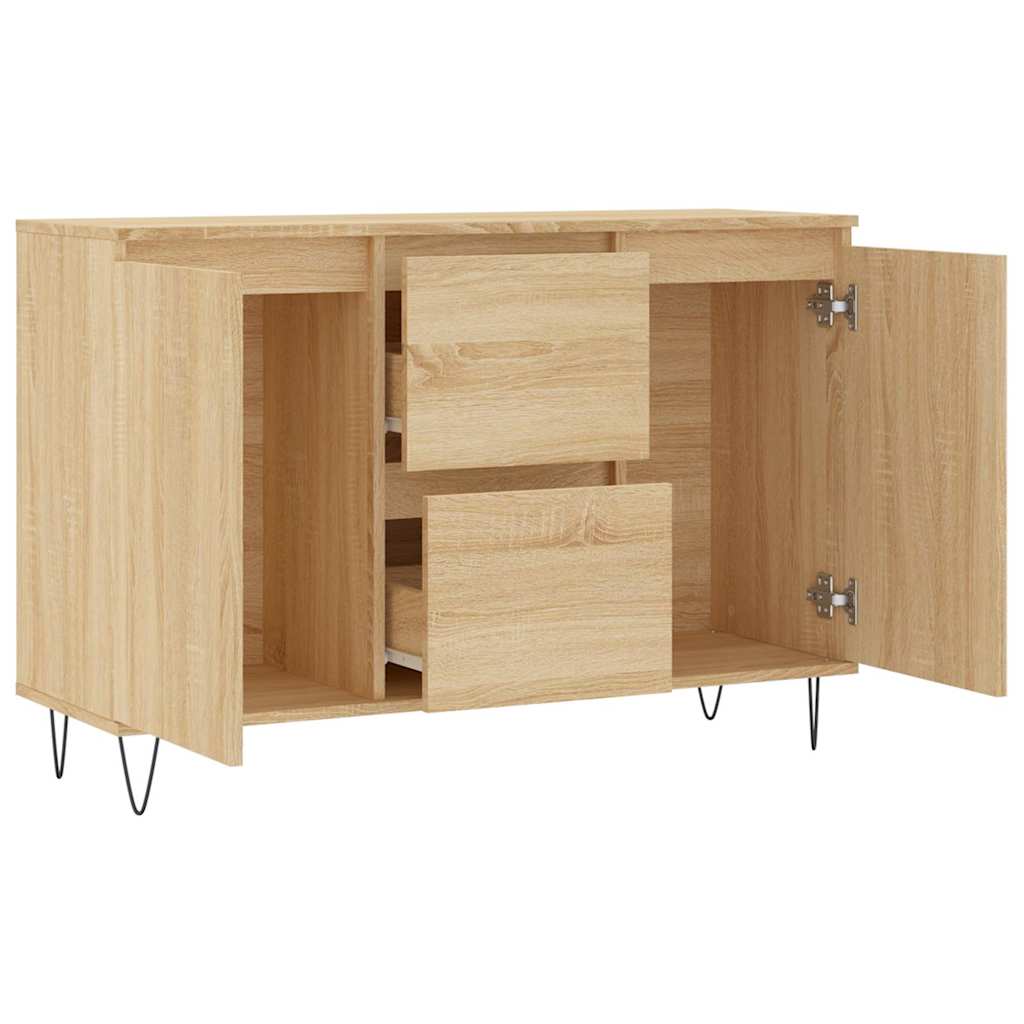 vidaXL Sideboard Sonoma Oak 101.5x35x70 cm Engineered Wood