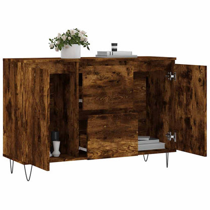 vidaXL Sideboard Smoked Oak 101,5x35x70 cm Engineered Wood