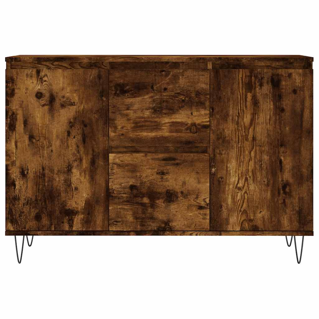 vidaXL Sideboard Smoked Oak 101,5x35x70 cm Engineered Wood