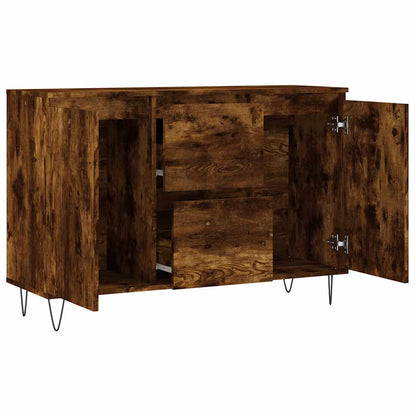 vidaXL Sideboard Smoked Oak 101,5x35x70 cm Engineered Wood