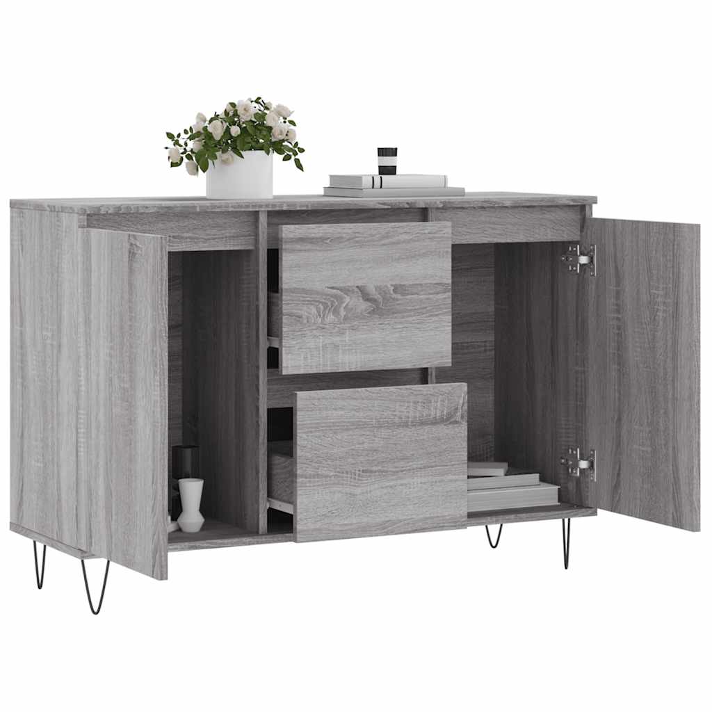 vidaXL Sideboard Grey Sonoma 101,5x35x70 cm Engineered Wood
