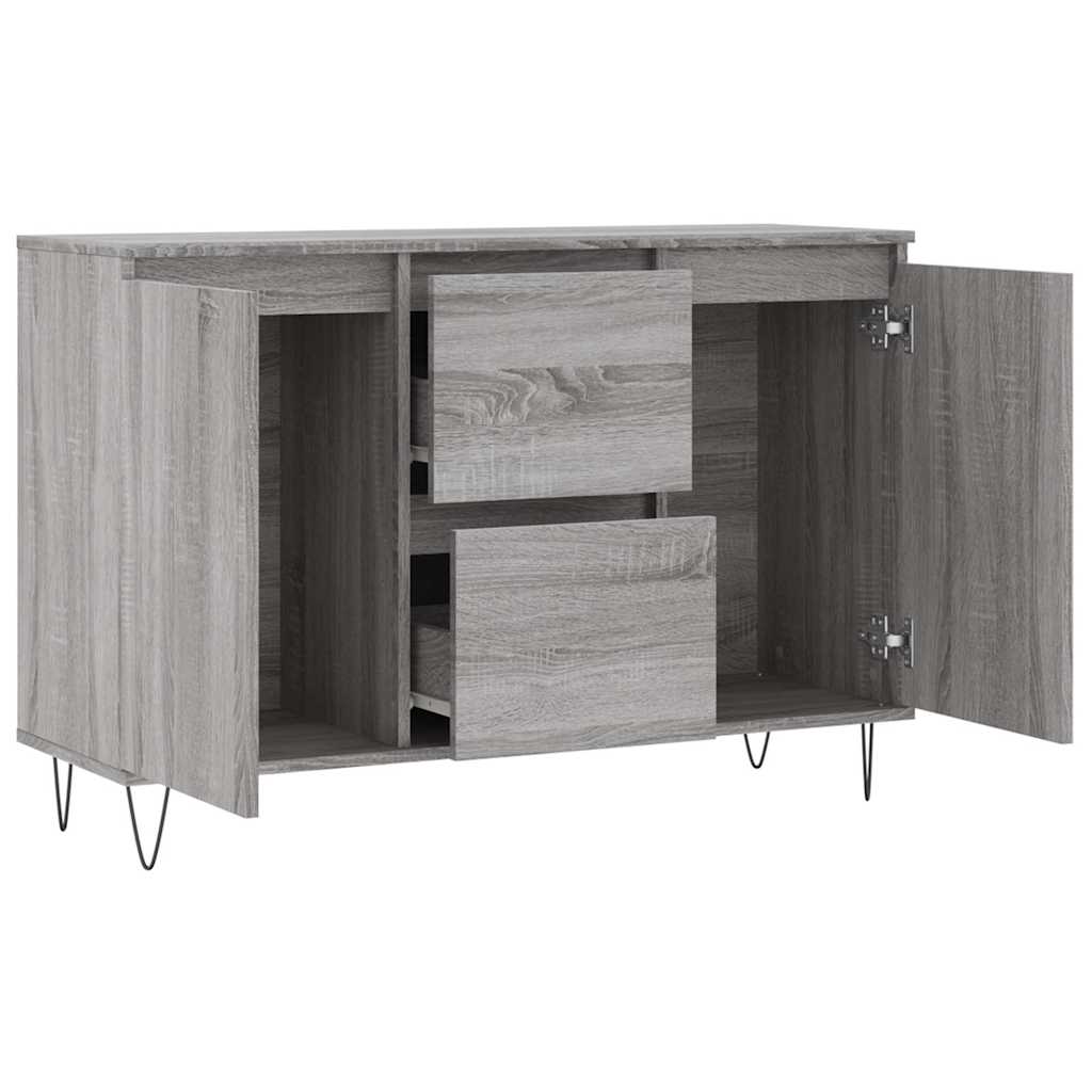 vidaXL Sideboard Grey Sonoma 101,5x35x70 cm Engineered Wood