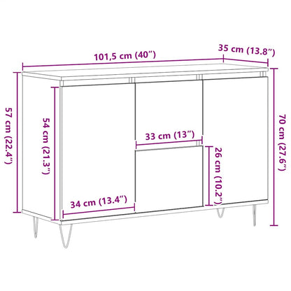 vidaXL Sideboard Grey Sonoma 101.5x35x70 cm Engineered Wood