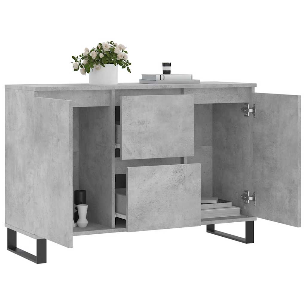 vidaXL Sideboard Concrete Grey 101,5x35x70 cm Engineered Wood