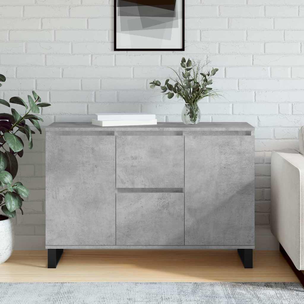 vidaXL Sideboard Concrete Grey 101,5x35x70 cm Engineered Wood