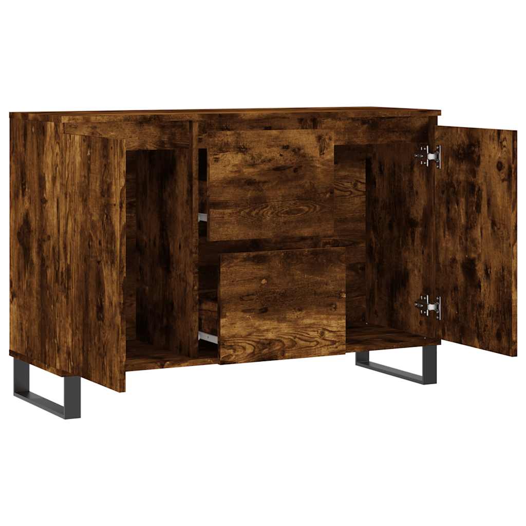 vidaXL Sideboard Smoked Oak 101,5x35x70 cm Engineered Wood