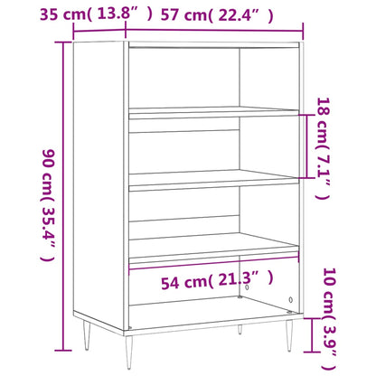 vidaXL Highboard Brown Oak 57x35x90 cm Engineered Wood