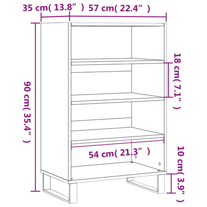 vidaXL Highboard White 57x35x90 cm Engineered Wood