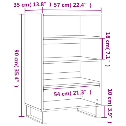 vidaXL Highboard Concrete Grey 57x35x90 cm Engineered Wood