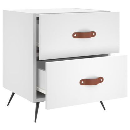vidaXL Bedside Cabinet White 40x35x47.5 cm Engineered Wood