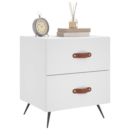vidaXL Bedside Cabinet White 40x35x47.5 cm Engineered Wood