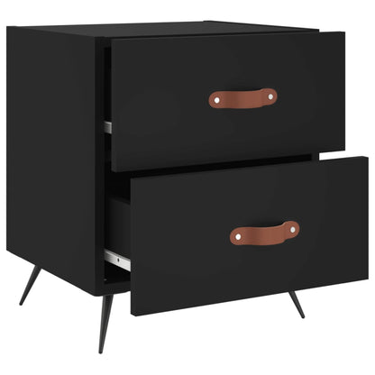 vidaXL Bedside Cabinets 2 pcs Black 40x35x47.5 cm Engineered Wood