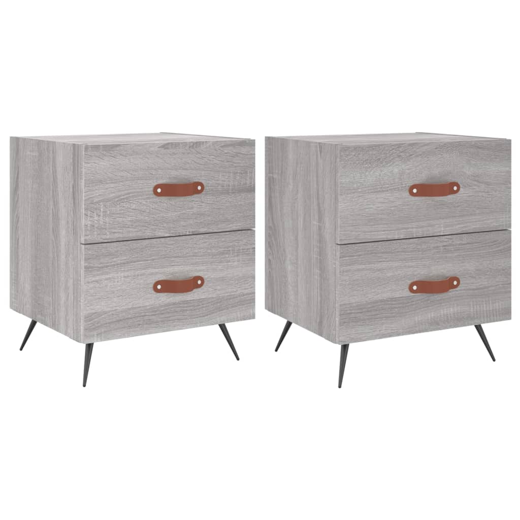 vidaXL Bedside Cabinets 2 pcs Grey Sonoma 40x35x47.5 cm Engineered Wood