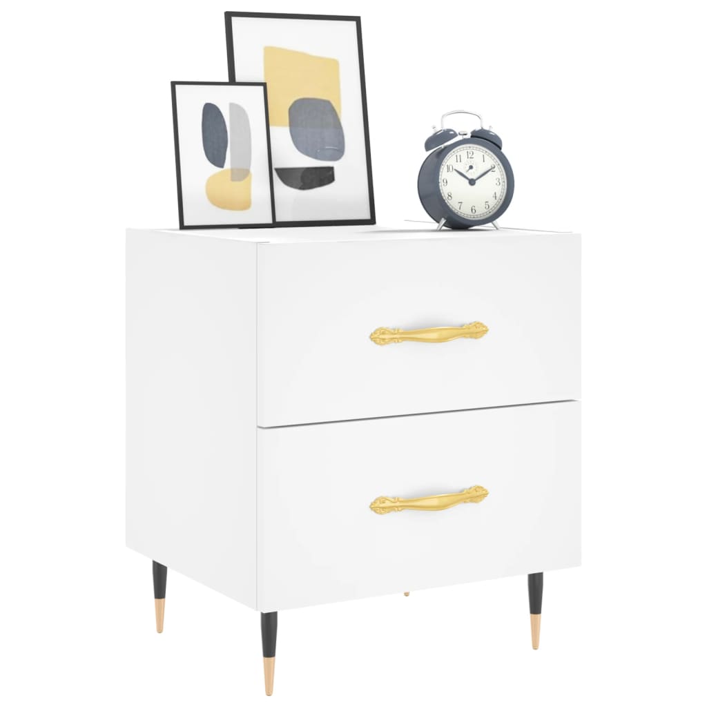vidaXL Bedside Cabinet White 40x35x47,5 cm Engineered Wood