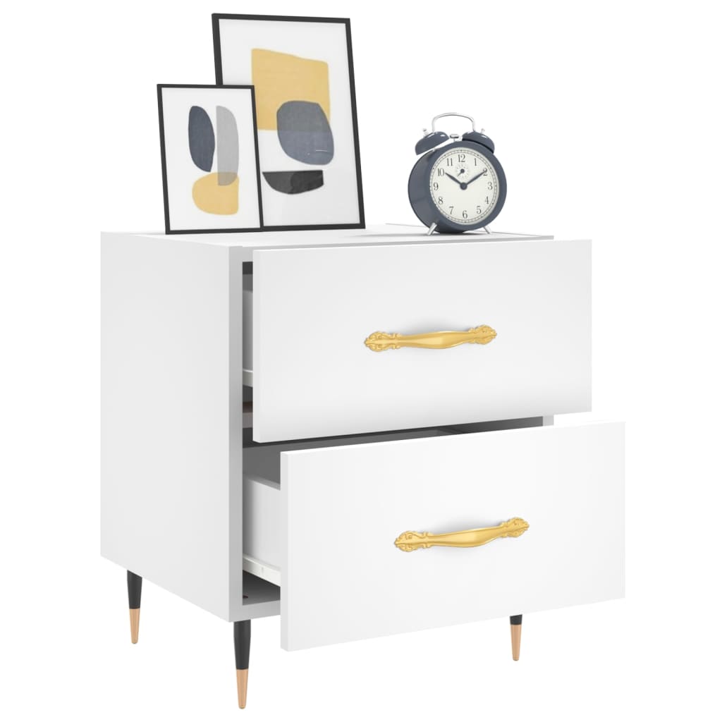 vidaXL Bedside Cabinet White 40x35x47,5 cm Engineered Wood