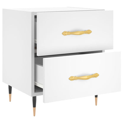 vidaXL Bedside Cabinet White 40x35x47.5 cm Engineered Wood