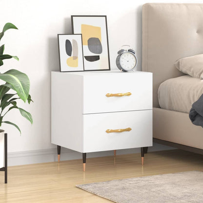 vidaXL Bedside Cabinet White 40x35x47,5 cm Engineered Wood