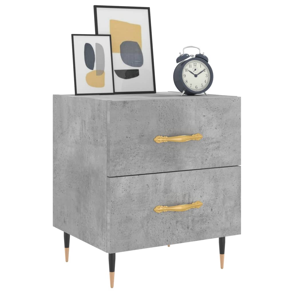 vidaXL Bedside Cabinet Concrete Grey 40x35x47,5 cm Engineered Wood
