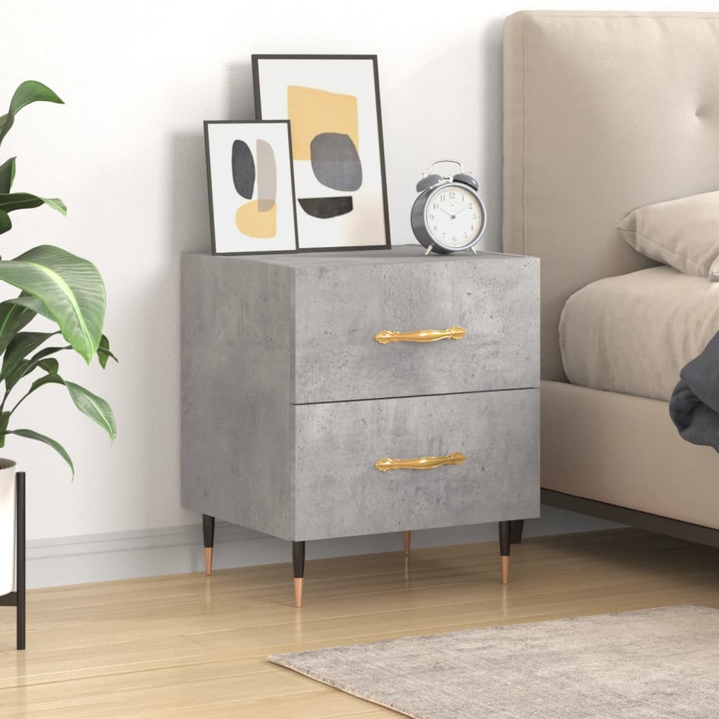 vidaXL Bedside Cabinet Concrete Grey 40x35x47,5 cm Engineered Wood