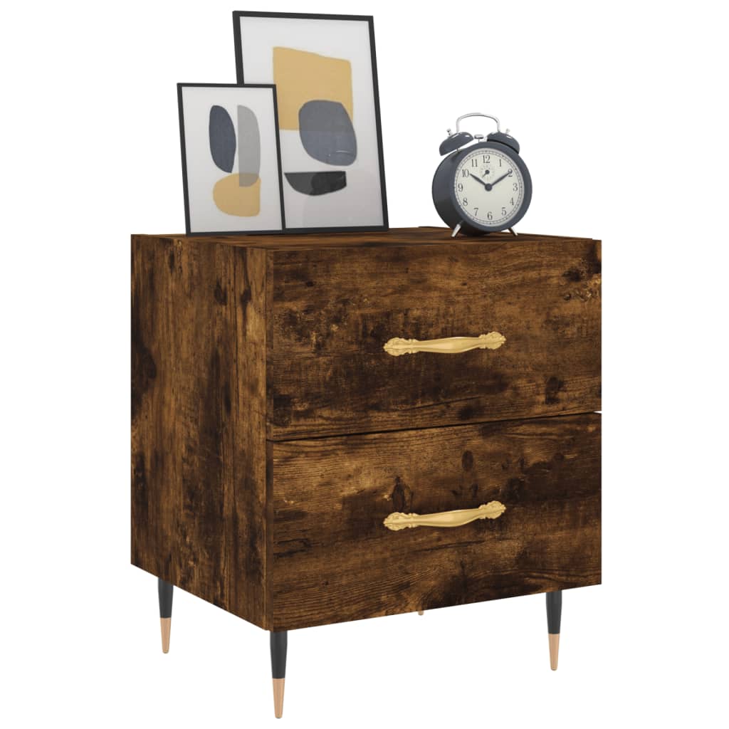 vidaXL Bedside Cabinet Smoked Oak 40x35x47.5 cm Engineered Wood