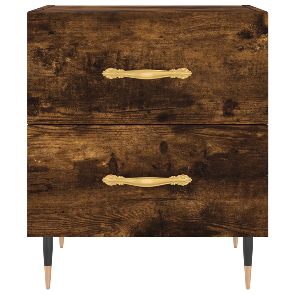 vidaXL Bedside Cabinet Smoked Oak 40x35x47.5 cm Engineered Wood