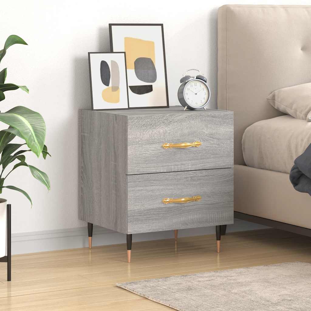 vidaXL Bedside Cabinet Grey Sonoma 40x35x47,5 cm Engineered Wood