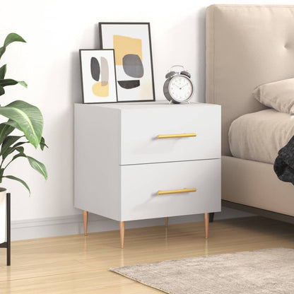 vidaXL Bedside Cabinet White 40x35x47,5 cm Engineered Wood
