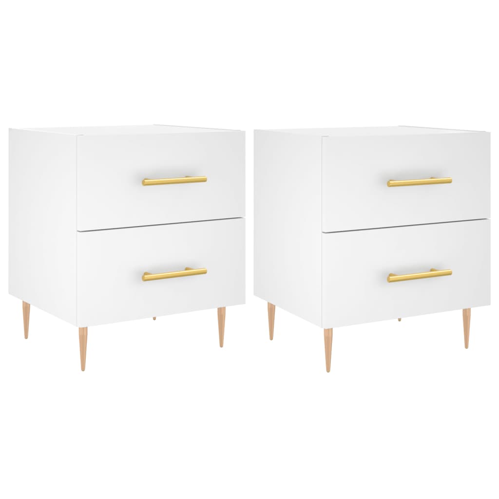 vidaXL Bedside Cabinets 2 pcs White 40x35x47,5 cm Engineered Wood