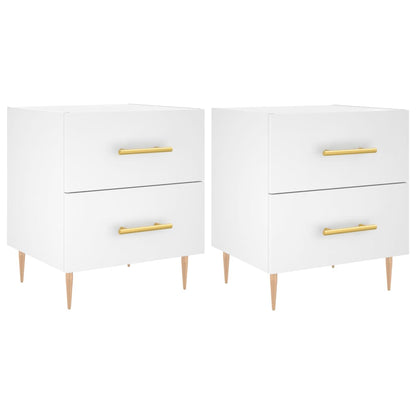 vidaXL Bedside Cabinets 2 pcs White 40x35x47,5 cm Engineered Wood