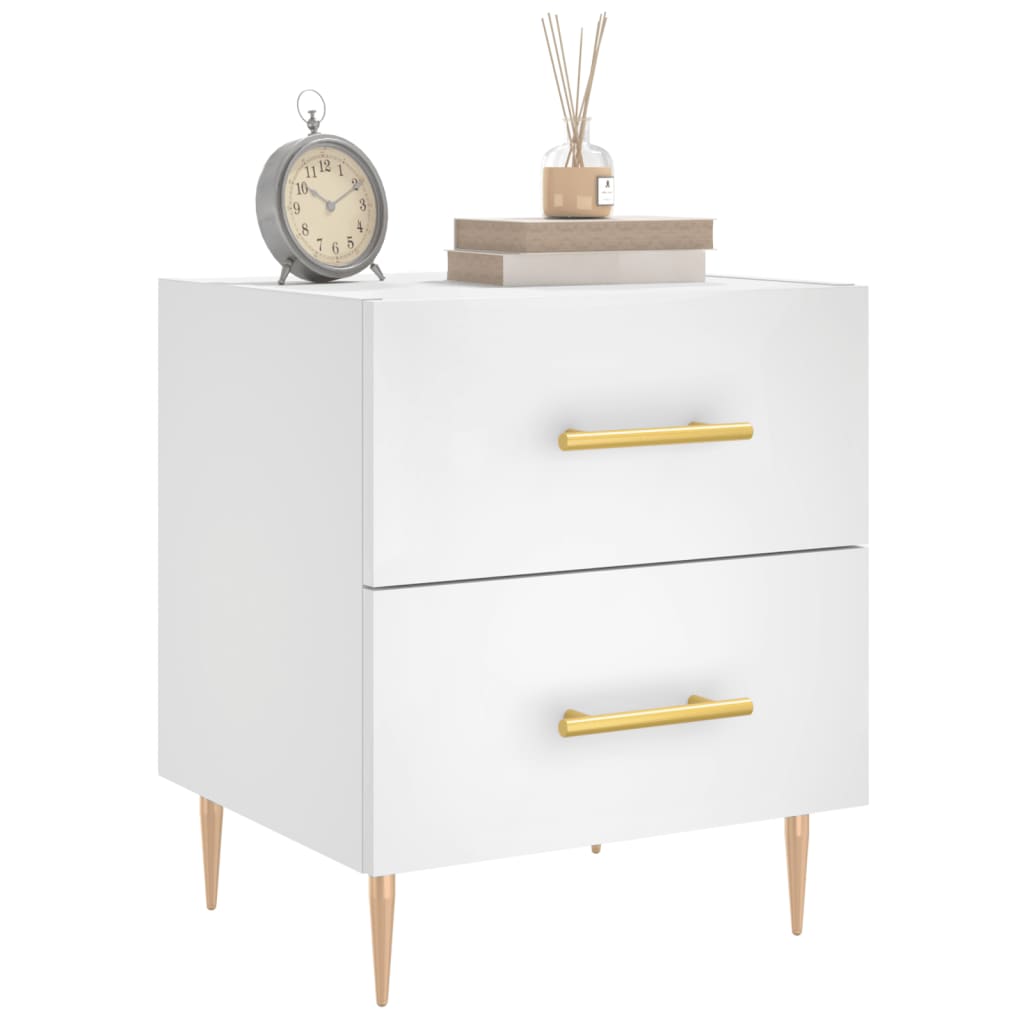 vidaXL Bedside Cabinets 2 pcs White 40x35x47,5 cm Engineered Wood