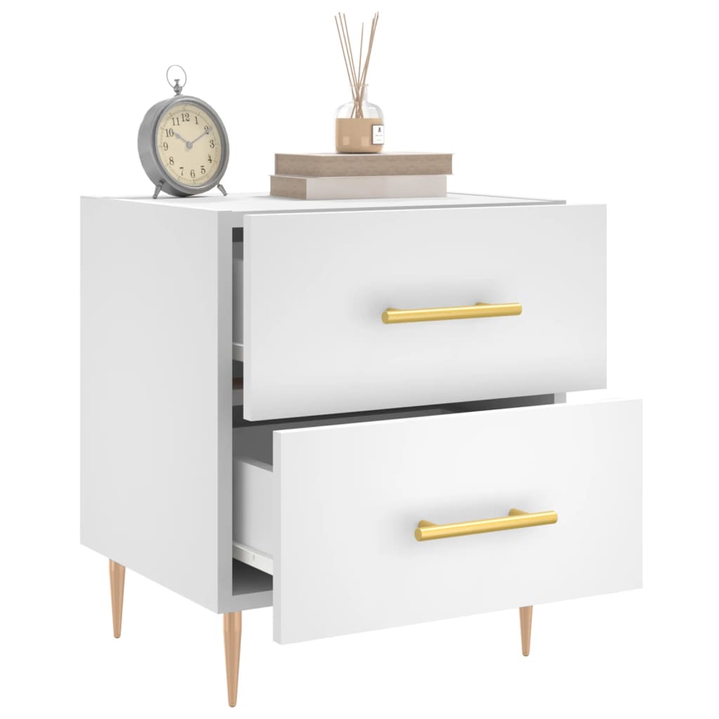 vidaXL Bedside Cabinets 2 pcs White 40x35x47,5 cm Engineered Wood